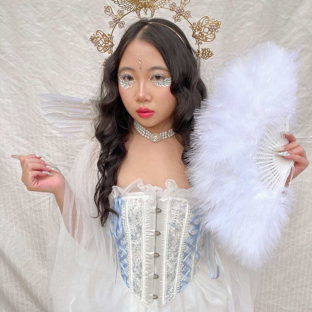 White and Blue Corset